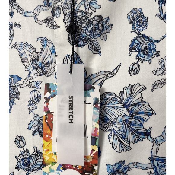 NWT Robert Graham Sea Bloom Shirt Mens XL White Blue Floral Button Up $198 - Picture 5 of 12